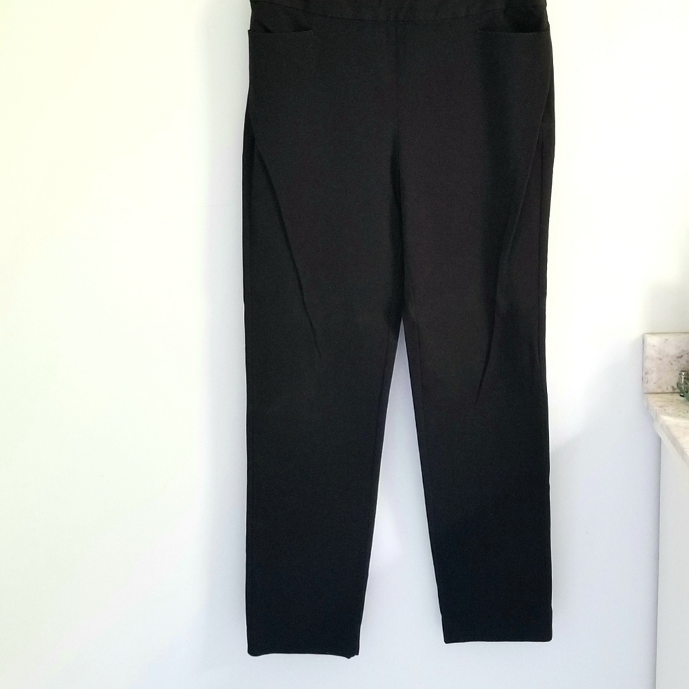 Gallia Moda black cotton straight leg pants 8